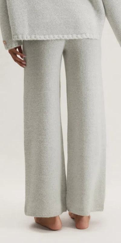 Lunya Cashmere Wool Wide Leg Pant Misty Stone In White