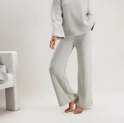 Lunya Cashmere Wool Wide Leg Pant Misty Stone In White
