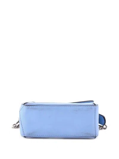 Pre-owned Loewe Puzzle Bag Leather Nano Crossbody Bag In Blue