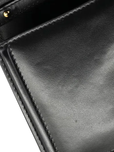 Pre-owned Dolce & Gabbana Devotion Top Handle Bag Leather Small Satchel In Black