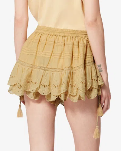 Isabel Marant Étoile Puria Ruffled Shorts In Brown