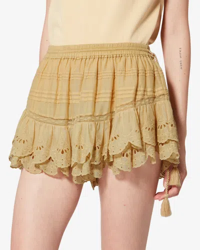 Isabel Marant Étoile Puria Ruffled Shorts In Brown