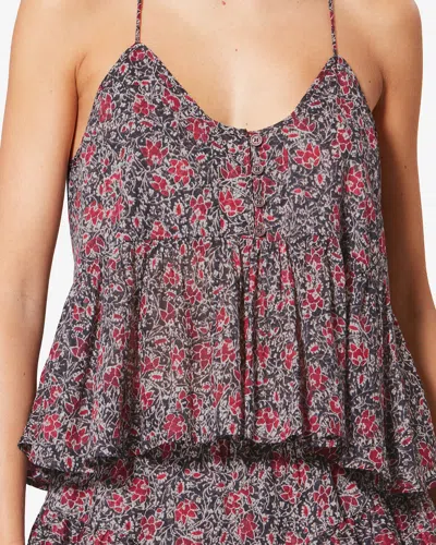 Isabel Marant Étoile Lirhetta Ruffled Top In Red