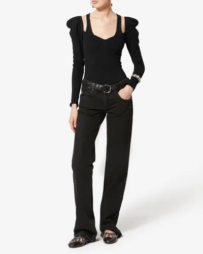 Isabel Marant X Sielle Puff Sleeve Pullover In Black