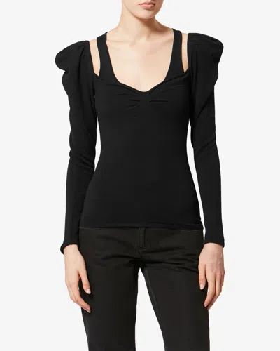 Isabel Marant X Sielle Puff Sleeve Pullover In Black