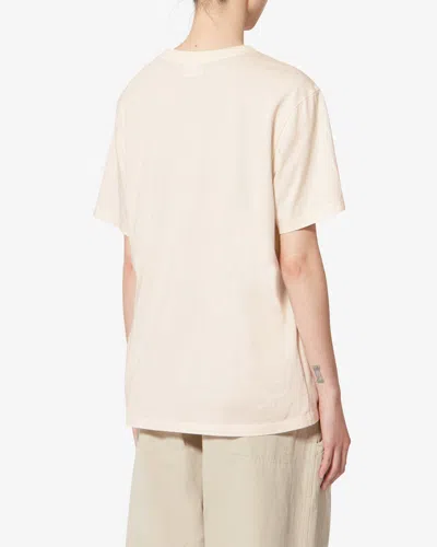 Isabel Marant Étoile Zewel Embroidered T-shirt In Sand