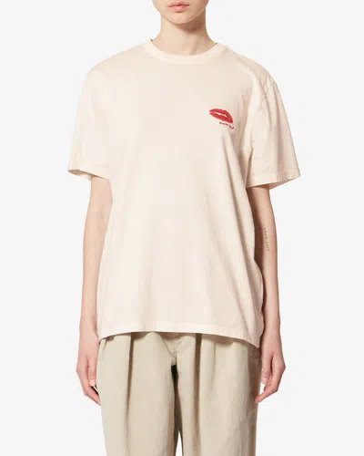Isabel Marant Étoile Zewel Embroidered T-shirt In Sand