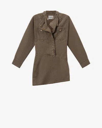 Isabel Marant Étoile Nouria Patch-pocket Mini Dress In Brown