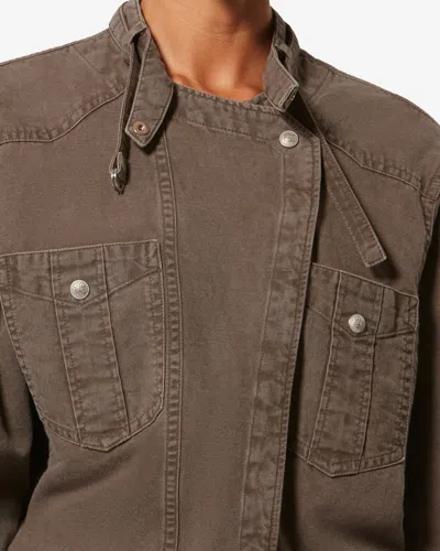 Isabel Marant Étoile Nouria Patch-pocket Mini Dress In Brown