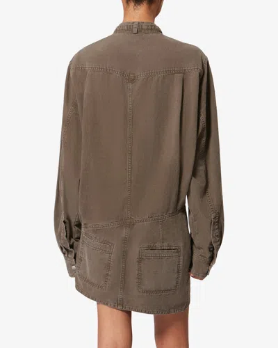Isabel Marant Étoile Nouria Patch-pocket Mini Dress In Brown