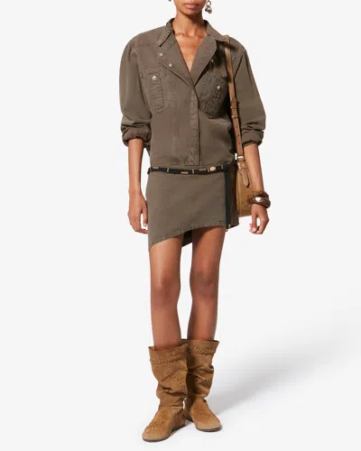Isabel Marant Étoile Nouria Patch-pocket Mini Dress In Brown