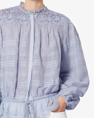Isabel Marant Étoile Polly Embroidery Blouse In Blue