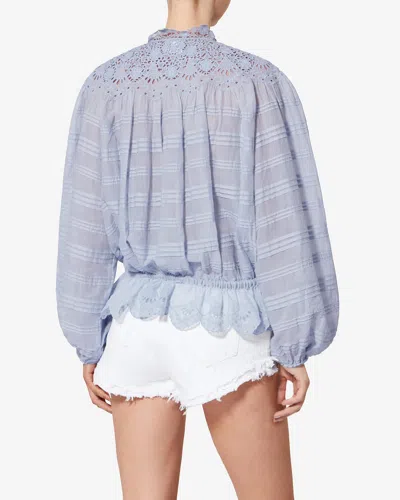 Isabel Marant Étoile Polly Embroidery Blouse In Blue