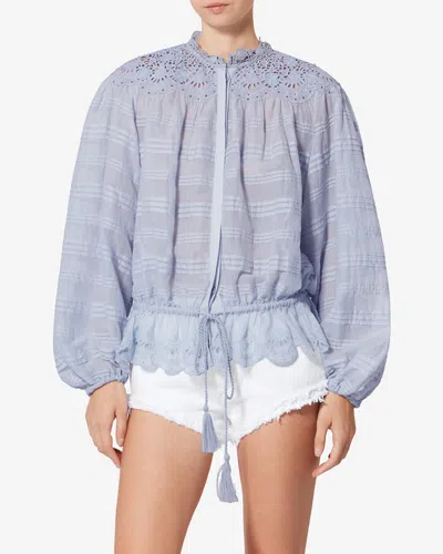 Isabel Marant Étoile Polly Embroidery Blouse In Blue