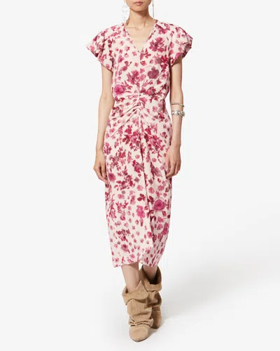 Isabel Marant Terenae Ruffled Floral Dress In Neutral