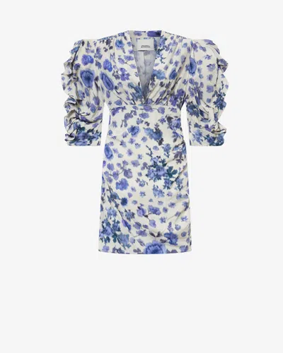 Isabel Marant X Doris Ruffled Dress In Blue