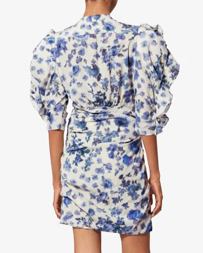 Isabel Marant X Doris Ruffled Dress In Blue