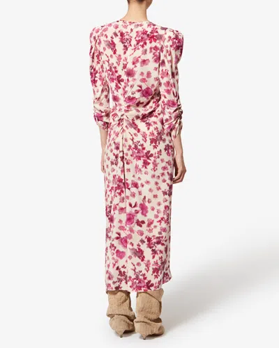 Isabel Marant X Albini Floral Ruched Dress In Pink