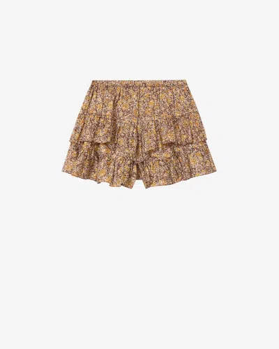 Isabel Marant Étoile Jocadia Ruffled Shorts In Brown