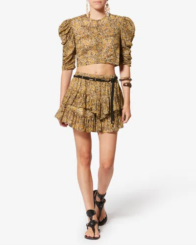 Isabel Marant Étoile Jocadia Ruffled Shorts In Brown
