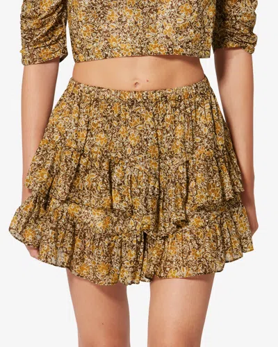 Isabel Marant Étoile Jocadia Ruffled Shorts In Brown