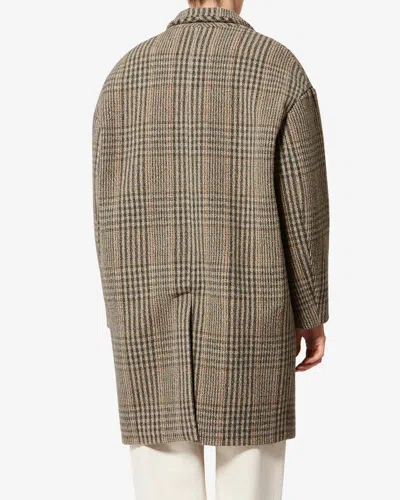 Isabel Marant Étoile Limiza Check Button Coat In Brown