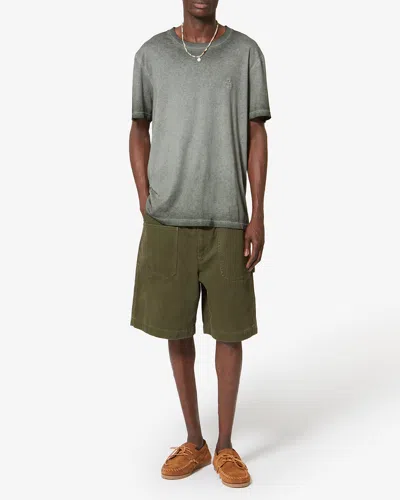 Isabel Marant Honore Logo-embroidered T-shirt In Gray
