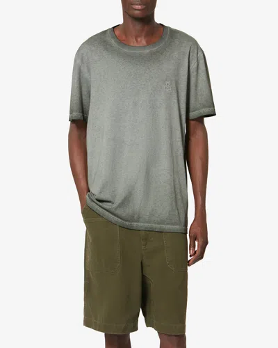 Isabel Marant Honore Logo-embroidered T-shirt In Gray