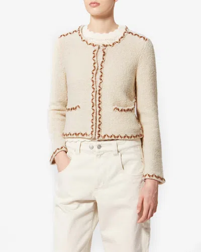Isabel Marant Étoile Rochelle Wool-blend Tweed Cardigan In Neutral