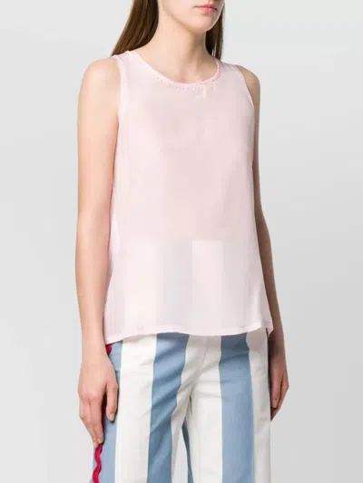 Max Mara Lightweight Sleeveless Top Sheer Fabric In Pink
