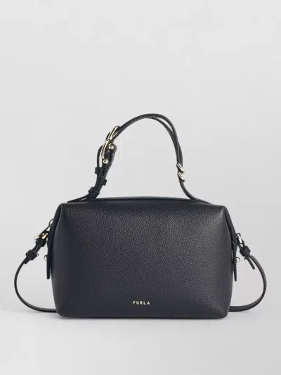 Furla Mini Leather Bag Adjustable Strap In Black