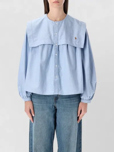 Polo Ralph Lauren Relaxed Fit Shirt Oversized Collar In Blue