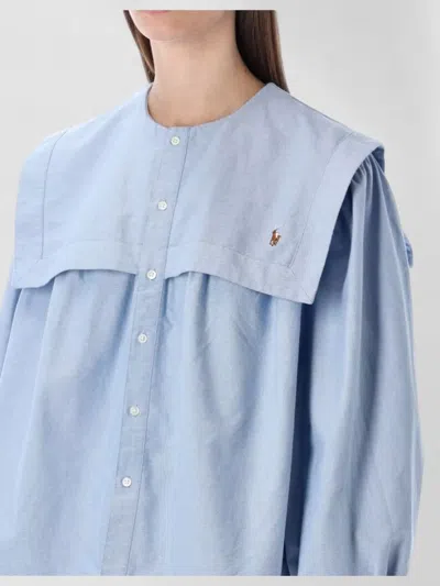 Polo Ralph Lauren Relaxed Fit Shirt Oversized Collar In Blue