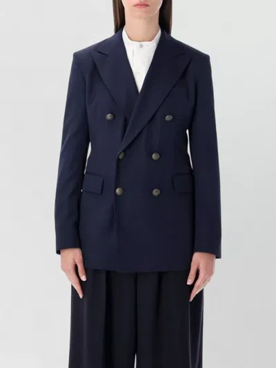 Ralph Lauren Double-breasted Tailored Blazer With Gold-tone Buttons In Blue