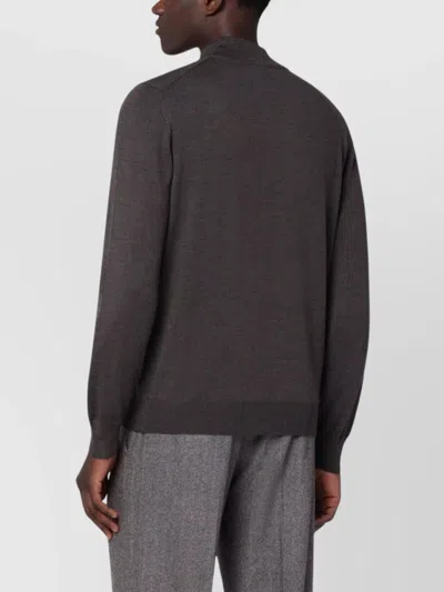 Tagliatore Wool Turtleneck Sweater High Collar In Green