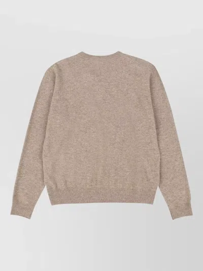 Entire Studios Ribbed Cuff Crew Neck Sweater Design In Neutral
