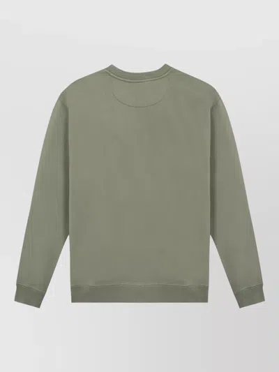 Maison Labiche Crew Neck Long Sleeve Sweater With Embroidery In Green