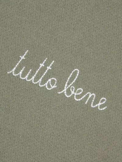 Maison Labiche Crew Neck Long Sleeve Sweater With Embroidery In Green