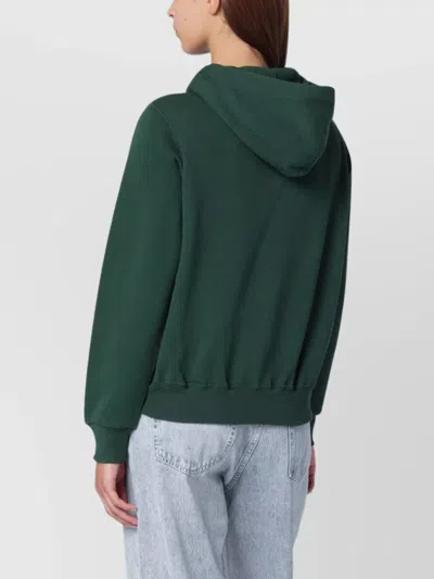 Polo Ralph Lauren Hooded Cotton Blend Sweatshirt Featuring Pockets In Green