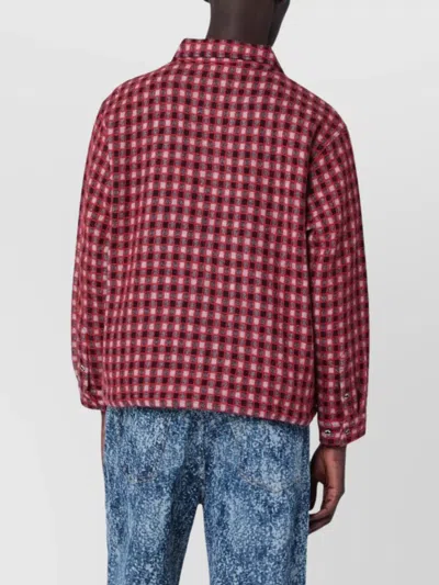 Brain Dead Red Check Overshirt In Multi