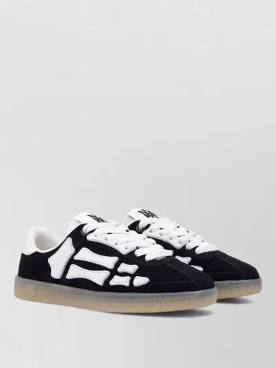 Amiri Pacific Bones Low-top Sneakers With Contrast Panels In Black