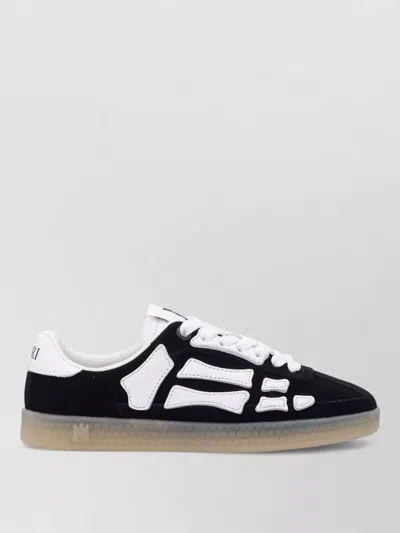 Amiri Pacific Bones Low-top Sneakers With Contrast Panels In Black