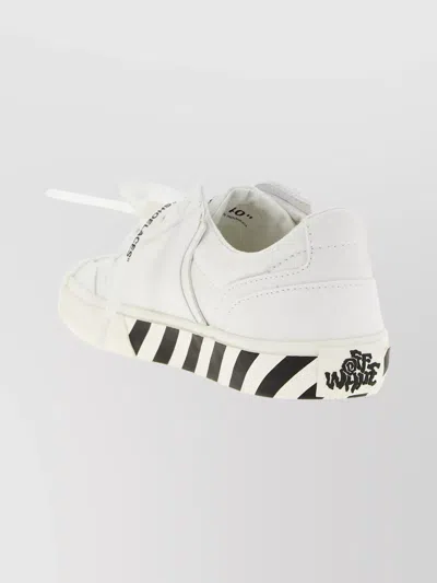 Off-white Low-top Sneakers With Striped Rubber Sole In White