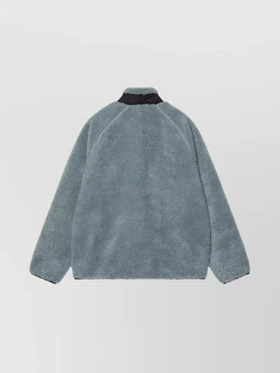 Carhartt Fleece Jacket With High Collar And Pockets In Blue