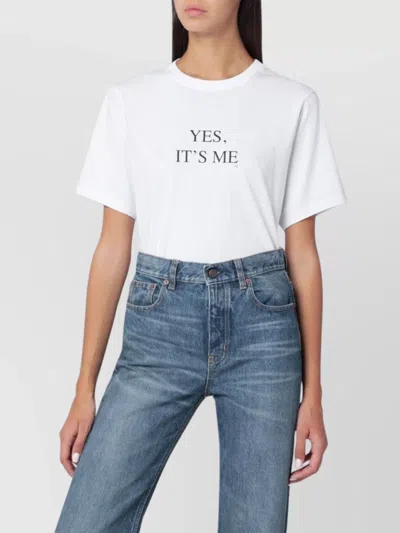 Victoria Beckham Graphic Print Relaxed Fit T Shirt In White