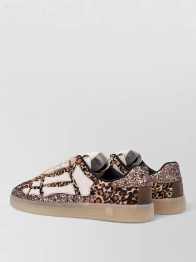Amiri Leopard Pacific Bones Low-top Womans Sneakers In Brown