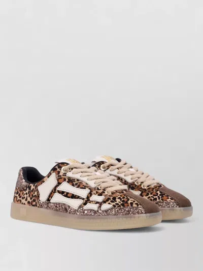 Amiri Leopard Pacific Bones Low-top Womans Sneakers In Brown