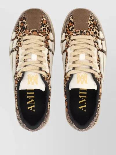 Amiri Leopard Pacific Bones Low-top Womans Sneakers In Brown