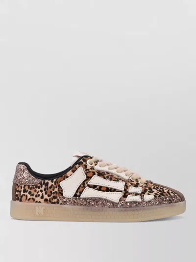 Amiri Leopard Pacific Bones Low-top Womans Sneakers In Brown