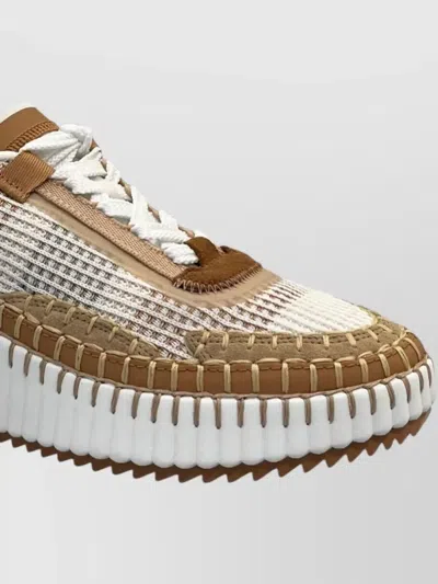 Chloé Nama Sneakers With Unique Design Features In Brown
